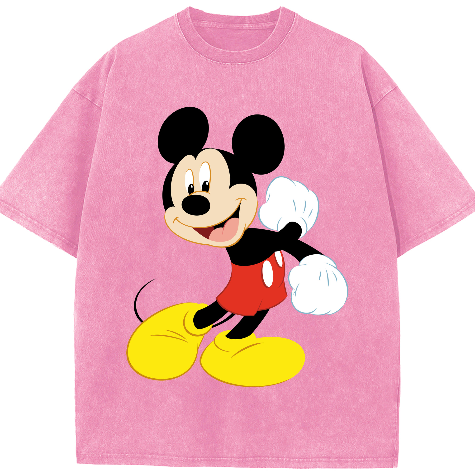 （画像用） ミッキーマウス Mickey Mouse 綿100% ヴィンテージ風 半袖Tシャツ（フロントプリント）